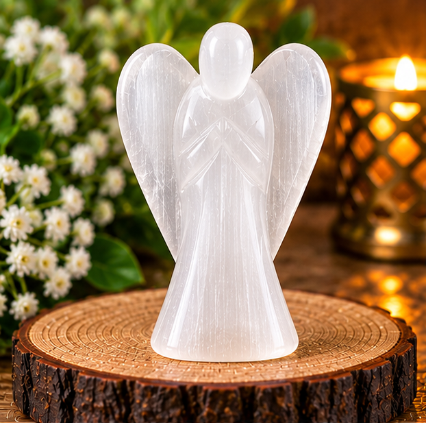 Selenite Angel Statue